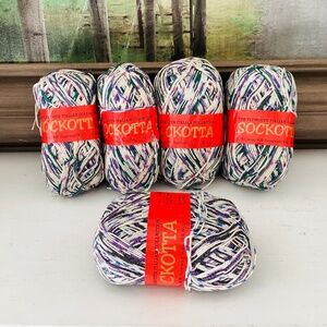 Sockotta Plymouth Italian Collection Lot 5 Sock Yarn Multi Color Variegated